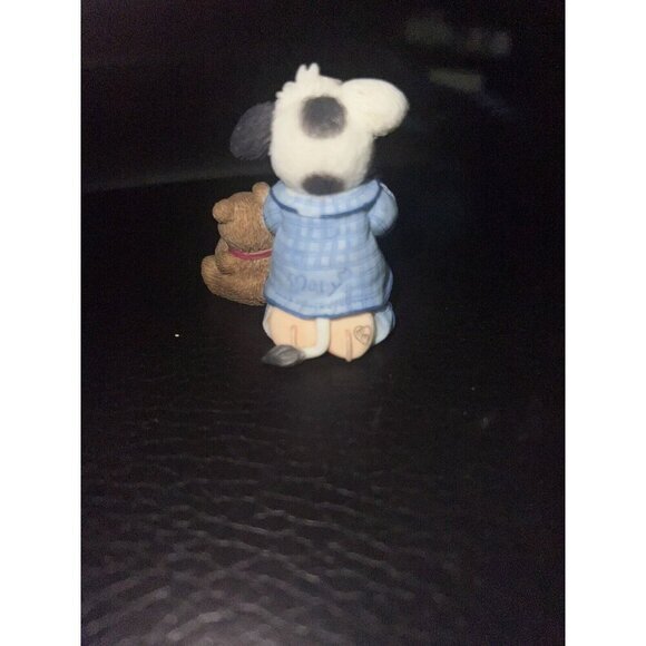 Enesco Jesus Loves Moo Figurine 1998 Mary Rhyner-Nadig Cow Teddy Bear‎ - Picture 2 of 3